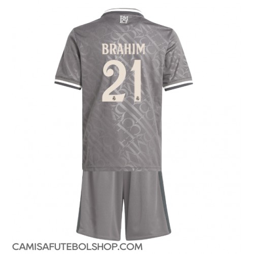 Camisa de time de futebol Real Madrid Brahim Diaz #21 Replicas 3º Equipamento Infantil 2024-25 Manga Curta (+ Calças curtas)